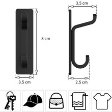 4Pcs Self Adhesive Hooks Stainless Heavy Duty Stick Black