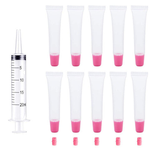 50Pcs Lip Gloss Tubes, 15ml Pink Top Lip Gloss Containers Empty, Refillable Soft