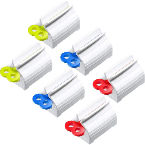 6pcs Rolling Tube Toothpaste Squeezer Toothpaste Seat Holder Stand