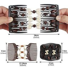 7 PCS Beaded Hair Combs Stretchy Double Hair Comb Elastic Comb Double Hair Combs Clips Hair Clip Stretchy for Women Girls Hair Accessory DIY Hair