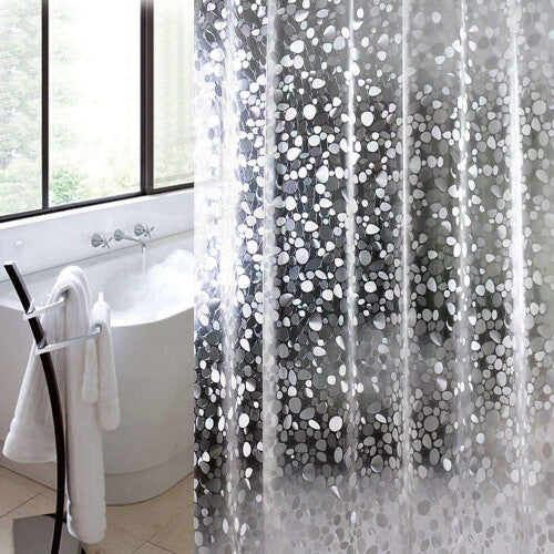 72 Wide x 72 Long Inch Shower Curtain Liner, EVA 3D Cobblestone Shower Curtain , Standard Size Shower Liner