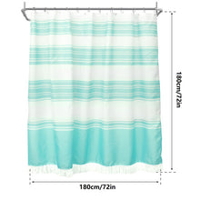 (72inchx72inch, Blue) Dznils Boho Fabric Shower Curtain with Tassel, Farmhouse Striped Bathroom Curtain, Gray, 72