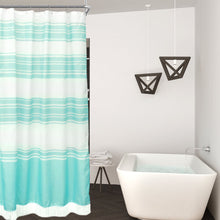 (72inchx72inch, Blue) Dznils Boho Fabric Shower Curtain with Tassel, Farmhouse Striped Bathroom Curtain, Gray, 72