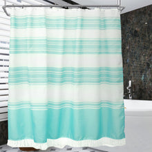 (72inchx72inch, Blue) Dznils Boho Fabric Shower Curtain with Tassel, Farmhouse Striped Bathroom Curtain, Gray, 72