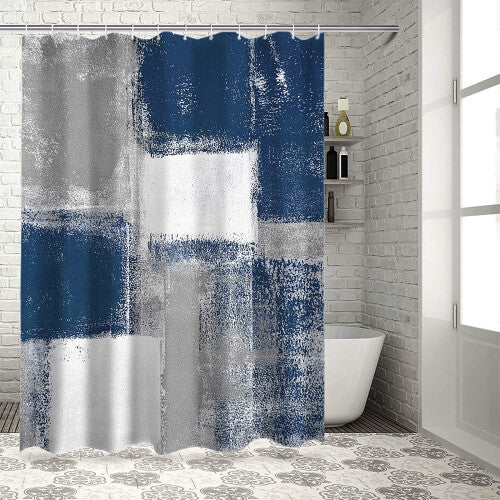 (72inchx72inch, Blue) Fabric Shower Curtain for Bathroom,Custom Shower Curtain Set with Hooks, Luxury Bathroom Curtains, Purple Grey Waterproof Polyester Bathroom Accessori