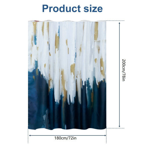 (72inchx78inch, Blue) Dznils Abstract Black Ombre Fabric Shower Curtain, Modern Bathroom Curtain with 12 Hooks, 72" x 78"