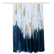 (72inchx78inch, Blue) Dznils Abstract Black Ombre Fabric Shower Curtain, Modern Bathroom Curtain with 12 Hooks, 72