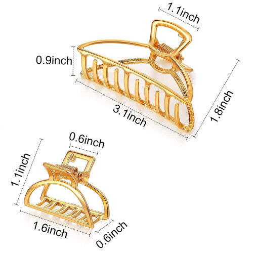 8 Pieces Metal Hair Claw Clips Set, Includes 1.57 Inch Small Non-slip Hair Catch Jaw Clamp, 3 Inch Large Size Metal Hair Claws Hair Clip