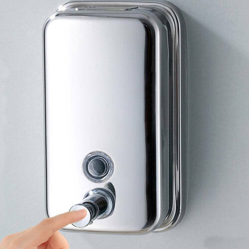 (800 ml) Stainless Steel Soap Dispenser Wall Mounted Shampoo Pump Action Kitchen Catering