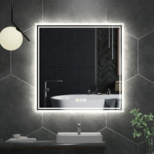 800 x 800mm Sqaure Led  Bathroom Mirror with Demister Sensor  3 Lights