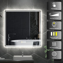 800 x 800mm Sqaure Led  Bathroom Mirror with Demister Sensor  3 Lights