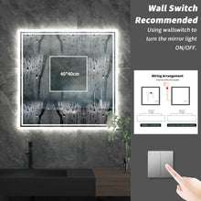 800 x 800mm Sqaure Led  Bathroom Mirror with Demister Sensor  3 Lights