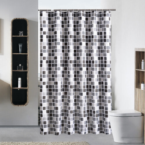 (80x180cm) Anti Mould Shower Curtain Waterproof Bathroom Curtains Mosaic