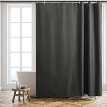 (80x180cm) Waffle Shower Curtain Polyester Shower Curtains Dark Grey Anti-Mould with Hooks