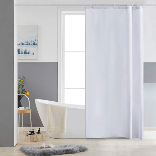 (80x200cm) Waterproof Shower Curtain Polyester Mildew Resistant Bathroom Curtains with Plastic Hooks