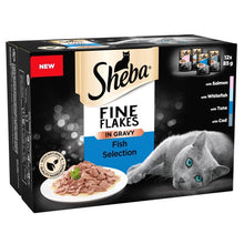 96 x 85g Sheba Fine Flakes Luxury Adult Wet Cat Food Mixed Fish in Gravy