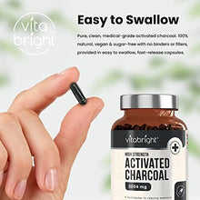 Activated Charcoal Capsules - 250 Capsules - 2004mg per Serving of 6 Capsules - from Natural Coconut Shell - for Indigestion, Bloating, Excessive