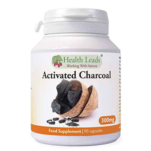 Activated Coconut Charcoal 300mg x 90 Capsules (Cocos nucifera), 100% Natural, High Absorbency, Vegan, Magnesium Stearate Free & No Nasties, Made in