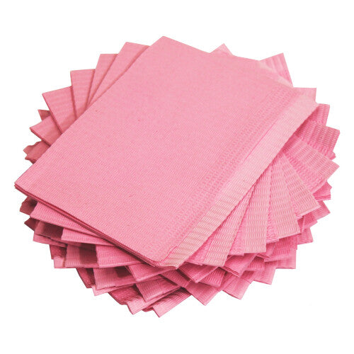 Adenna Dental Bibs/Lap Cloths BIB744P - Disposable  Pink  Case of 500