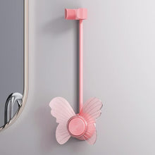 Adjustable Hair Dryer Holder Wall Mounted, Hands Free Blow Dryer Holder, Bathroom Organizer - Butterfly Decor (pink)