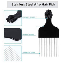 Afro Twist Hair Comb with Hair Pick Set, Metal Pick for Afro Hair Styling Combs Hairdressing Detangle Wig Braid for Women and Men Curly Hair Home