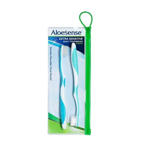 AloeSense Extra-Sensitive Toothbrush 2-pack w/travel pouch (1 Count)