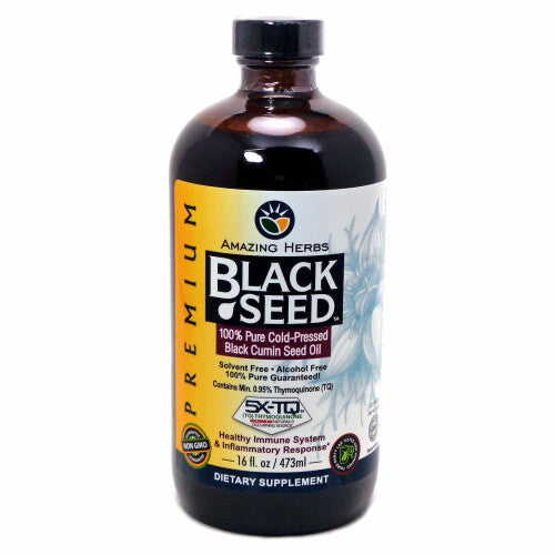 Amazing Herbs Cold-pressed Black Cumin Seed Oil For Immunity 16oz New & Sealed