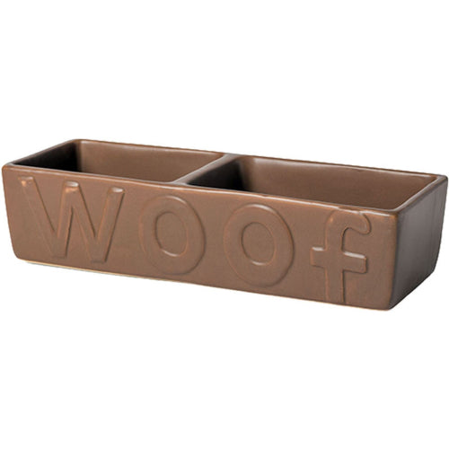 Ancol Ceramic Brown Double Dog Feeding Bowl