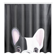 Animal Lovely Dog Printed Shower Curtain Drapes Set Polyester Bath Curtains Toilet Mats