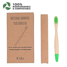 ANXUN Kids Bamboo Toothbrushes 5 Pack  Children's Toothbrush Colorful Soft Bristles Eco Friendly Biodegradable Wooden Handle Tooth Brush  As