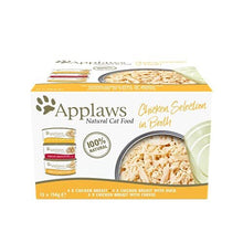 Applaws 100% Natural Wet Cat Food, Multipack Chicken Selection in Broth 156 g Tin (Pack of 12)