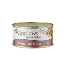 Applaws 100% Natural Wet Cat Food with Premium Tuna Fillet & Salmon in Broth 24 x 70g Tin