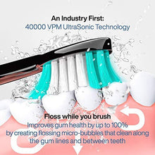 AquaSonic Black Series Ultra Whitening Toothbrush - 8 DuPont Brush Heads & Travel Case Included - Ultra Sonic 40,000 VPM Motor & Wireless Charging - 4