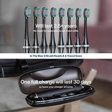 AquaSonic Black Series Ultra Whitening Toothbrush - 8 DuPont Brush Heads & Travel Case Included - Ultra Sonic 40,000 VPM Motor & Wireless Charging - 4