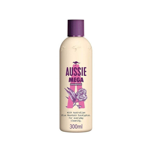 Aussie Mega Shampoo With Australian Blue Mountain Eucalyptus For Everyday Cleaning 300ml