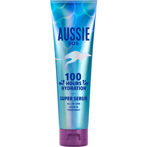 AUSSIE Super Serum Leave In Conditioner Hair Serum Treatment For Dry Damaged Hair 100 Hours of Hydration Smooth Prevent Split Ends Boost Shine 160ml