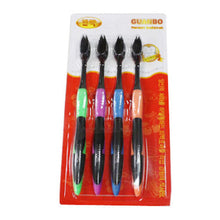 Bamboo Charcoal Soft Bristle Toothbrush, 4-Pack, Random Colors