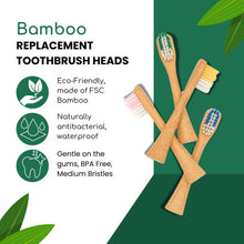 Bamboo Electric Toothbrush Heads - Medium Bristles - Pack of 4 - Eco-Friendly - Recyclable - Biodegradable - Compatible with Bamboo Electric