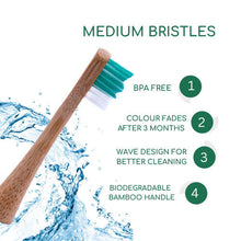 Bamboo Electric Toothbrush Heads - Medium Bristles - Pack of 4 - Eco-Friendly - Recyclable - Biodegradable - Compatible with Bamboo Electric