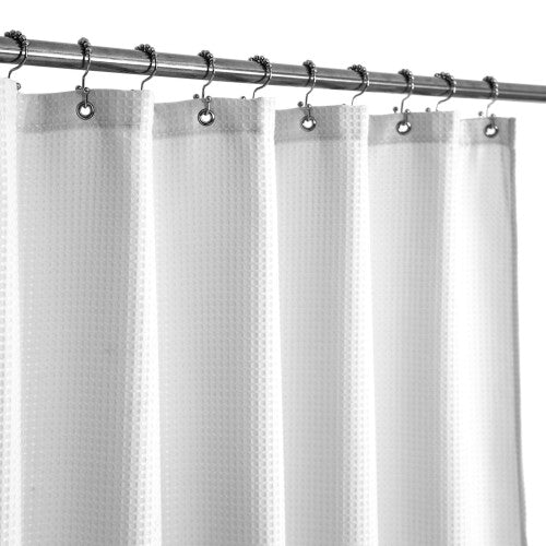 Barossa Design Stall Fabric Shower Curtain Waffle Weave 36 x 84 inches Extra Long Size  Hotel Grade  Spa  230gsm Heavy Duty  Wat