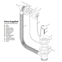 Bath Combination Waste Overflow Plug & Chain 40mm 1.5