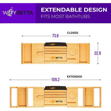 Bath Tray Caddy Bamboo Bathtub Organizer Tablet Holder Adjustable Rack