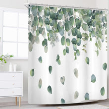 Bathroom Green Spring Shower Curtain, Floral Fabric Eucalyptus Shower Curtain Set with Hooks 72x72 InchTop Leaf Bathroom Curtain Vines Shower Curtain