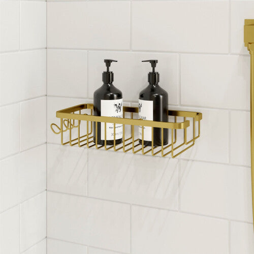 Bathroom Shower Caddy Accessory Gold Wall Mounted Modern Stylish Stainless Steel