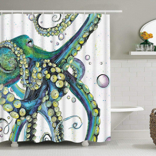 Bathroom Shower Curtain Colorful Fashion Octopus Shower Curtain Heavy Duty Fabric Bathroom Curtain With 12 Hooks