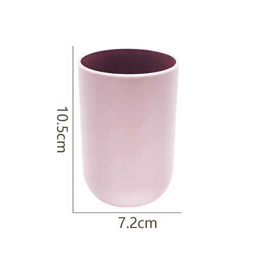 Bathroom Toothbrush Cup, Plastic Toothbrush Holder, Reusable Drinking Cup, Multifunctional Mug - Pink