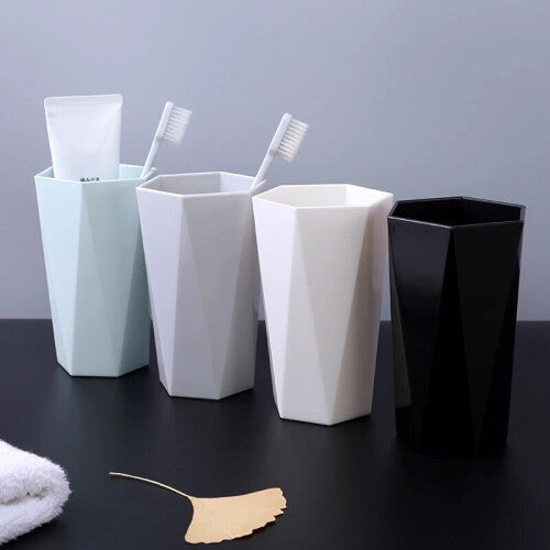 Bathroom Tumblers Plastic Mouthwash Cup Coffee Tea Water Mug Home Travel Solid Color Toothbrush