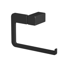 Bathroom WC Set Robe Hook Toilet Roll Holder Black Square Wall Mounted Stylish