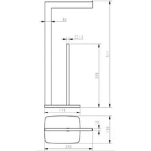 Bathroom WC Square Floor Standing Chrome Toilet Roll Holder 5L Round Bin Modern