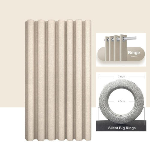 (beige, W120xH180cm) Imitation Linen Shower Curtain With Big Rings Bathroom Waterproof Thick Fabric Bath Curtains Bathtub Large Modern Bathing Cover